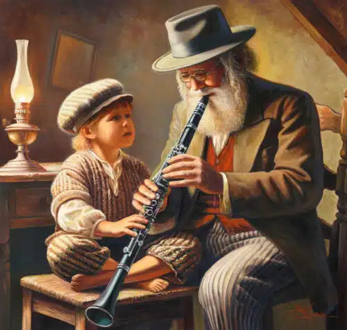 jewish painting of clarinet