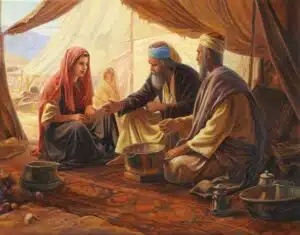 painting of Abraham in desert