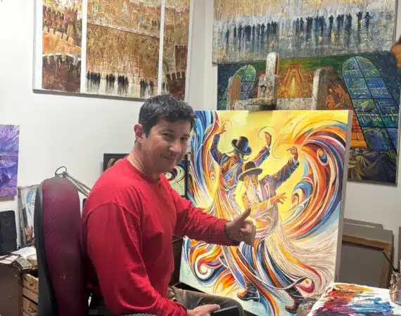 Alex Levin in his art studio