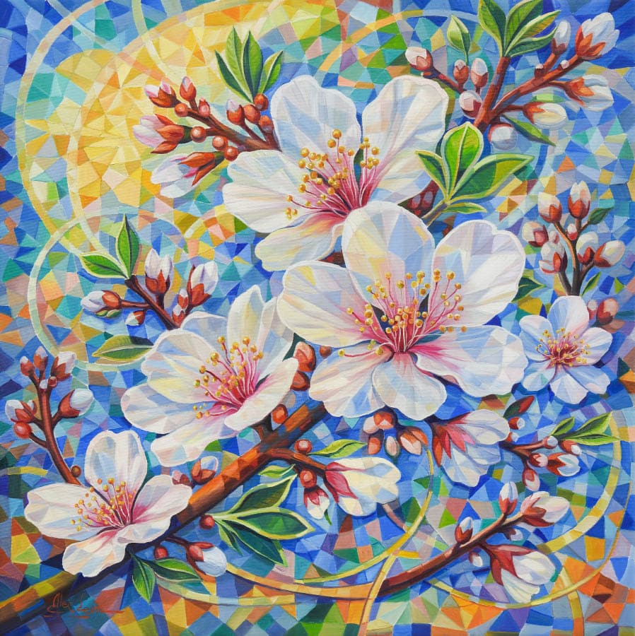 Almond Blossoms - Neo-Cubist