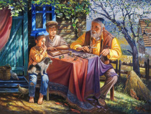 shtetl jewish painting