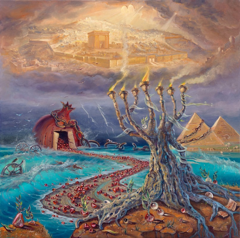 Jewish Surrealism Painting Exodus by Alex Levin