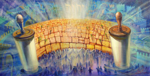 modern painting of kotel