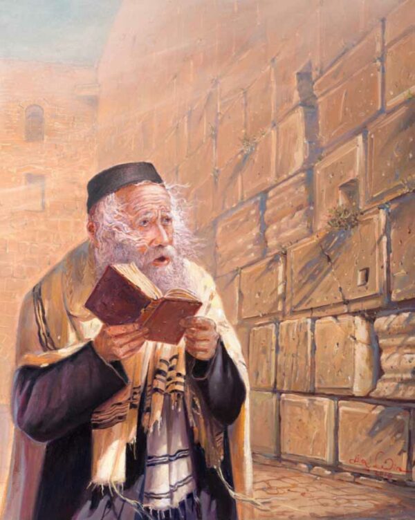 Jewish man praying in Jerusalem