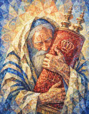 Jewish man praying painting