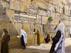 praying by the western wall