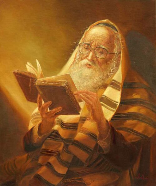 Torah reading painting