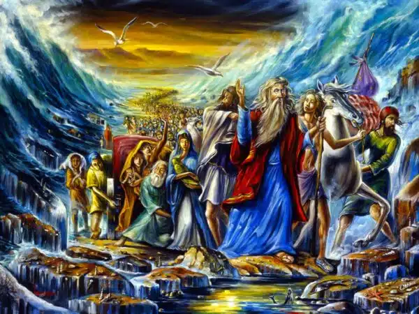 Moses crossing sea