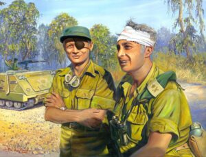 Moshe Dayan and Ariel Sharon
