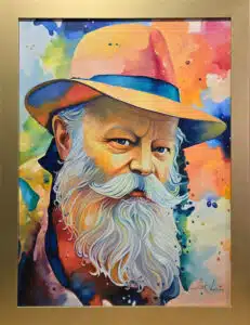 Rebbe Painting with gold frame