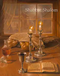 Shabbat candles painting