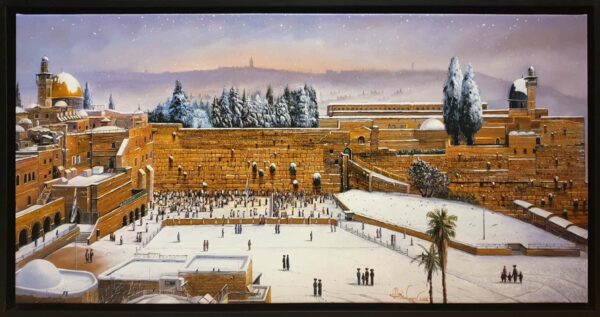Snow by the wailing wall