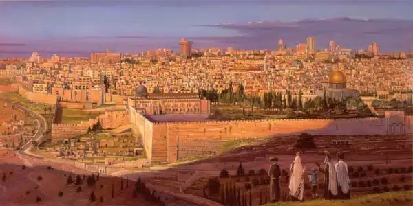 olive mountain jerusalem painting