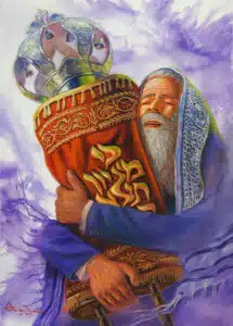 praying with torah painting