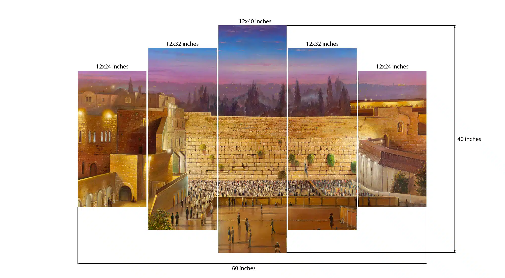 Wall panel jerusalem art