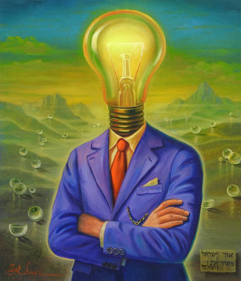 man with the bulb on the head