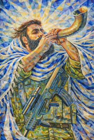 Israeli soldier praying