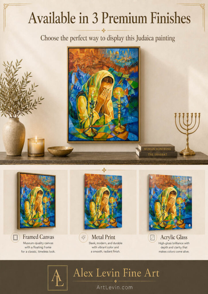 Woman lighting shabbat candles