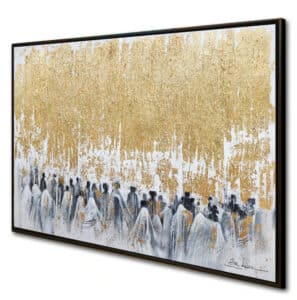 abstract jerusalem painting with black floating frame