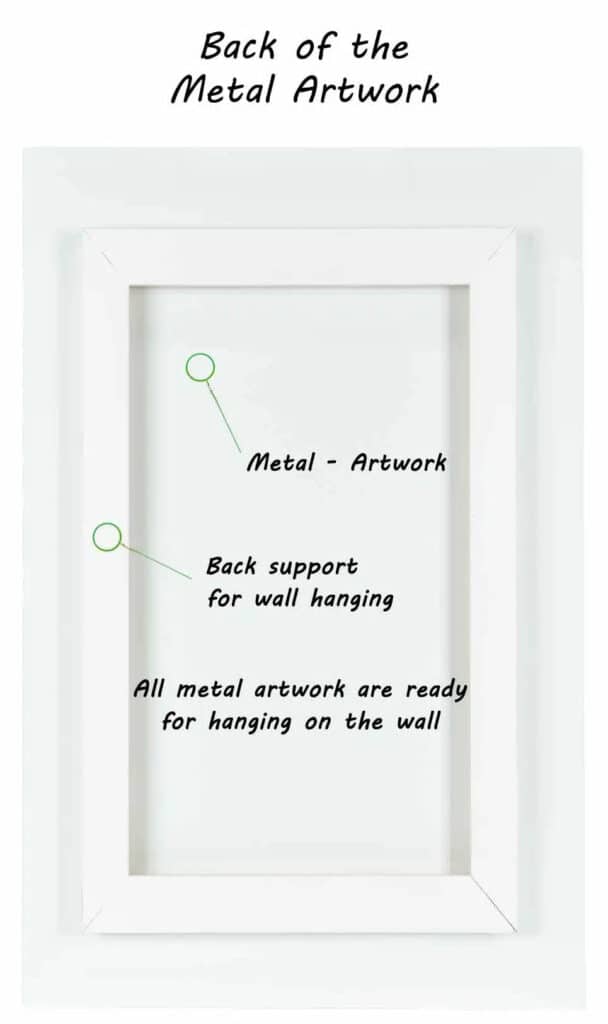 back of the metal painting