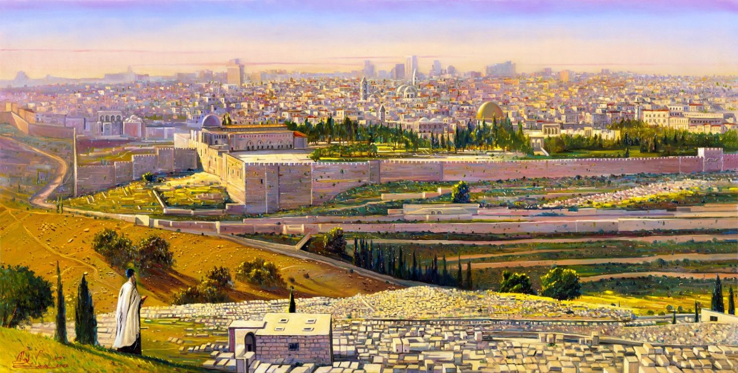 olive mountain painting