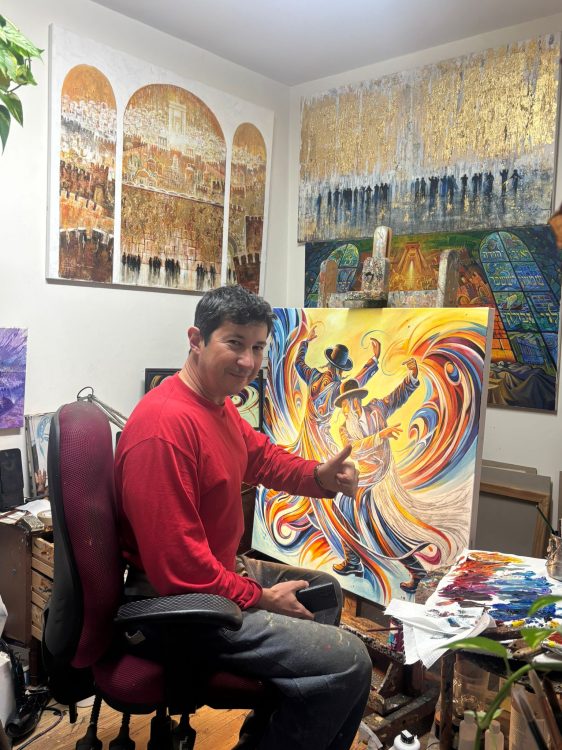 Alex Levin in his art studio