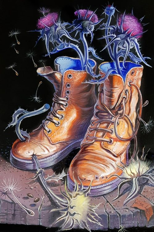 israel surrealism army shoes