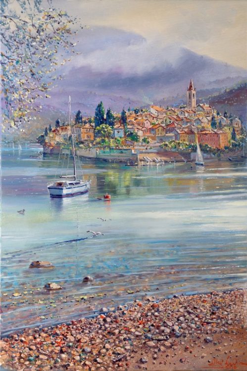 Como Lake Italy, Painting by Alex Levin