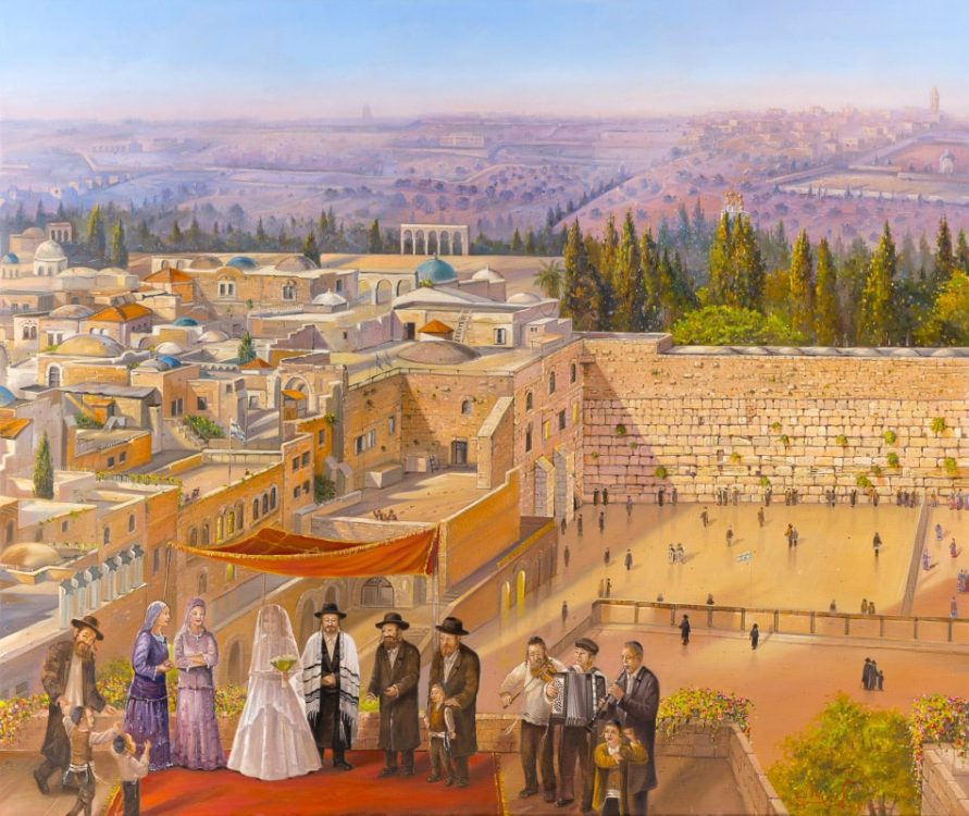 jewish wedding in jerusalem painting
