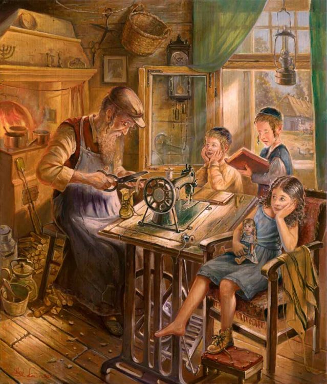 jewish painting of shtetl