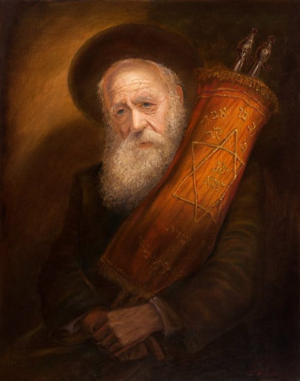 torah reading jewish painting