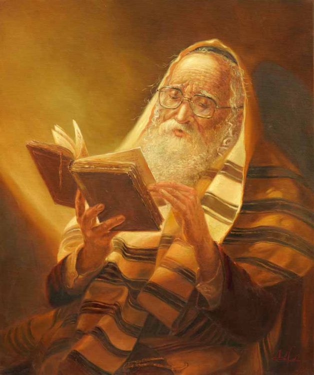Torah reading painting