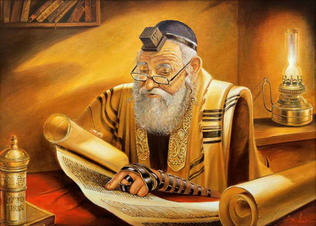 jewish man praying torah