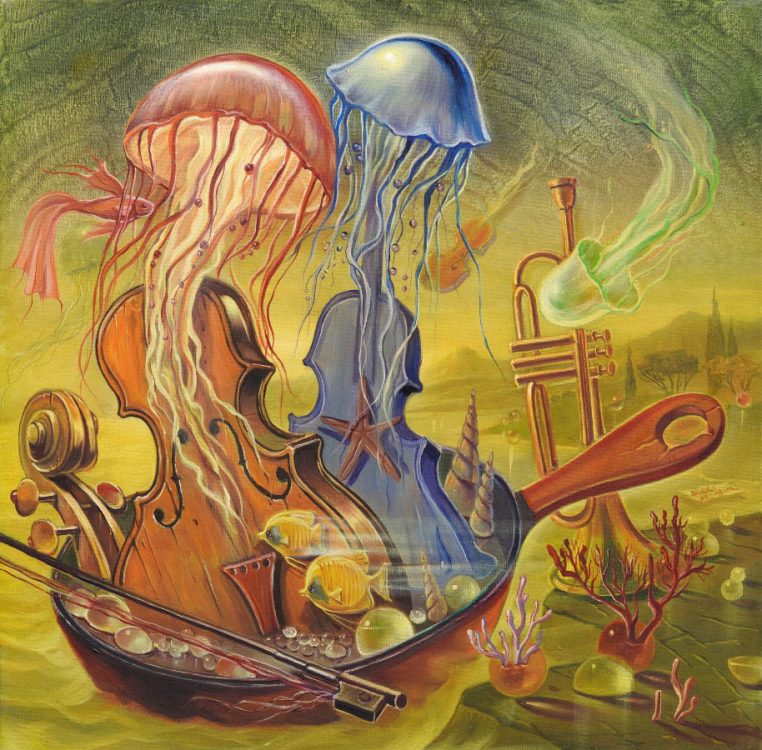 painting of jelly fish