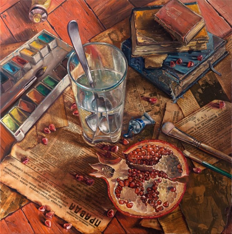 Israel Vintage newspaper paintings