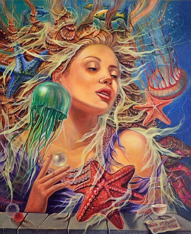 jelly fishes painting
