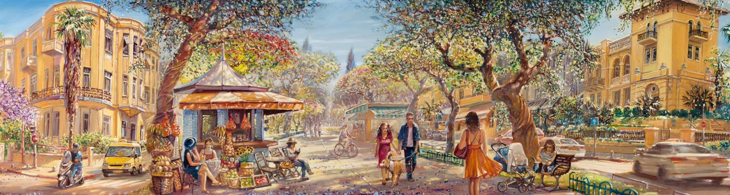 Rothschild Boulevard, Artwork by Alex Levin.