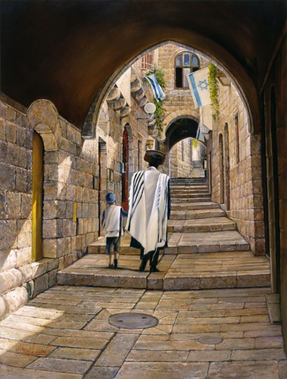 old street in jerusalem painting