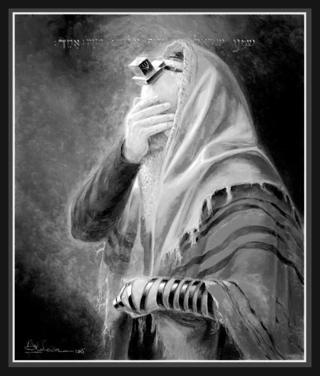 jewish man praying black and white