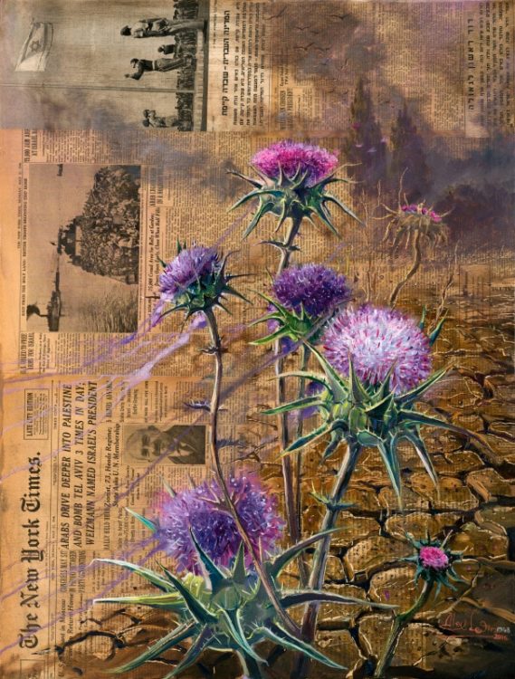 Israel Vintage newspaper paintings