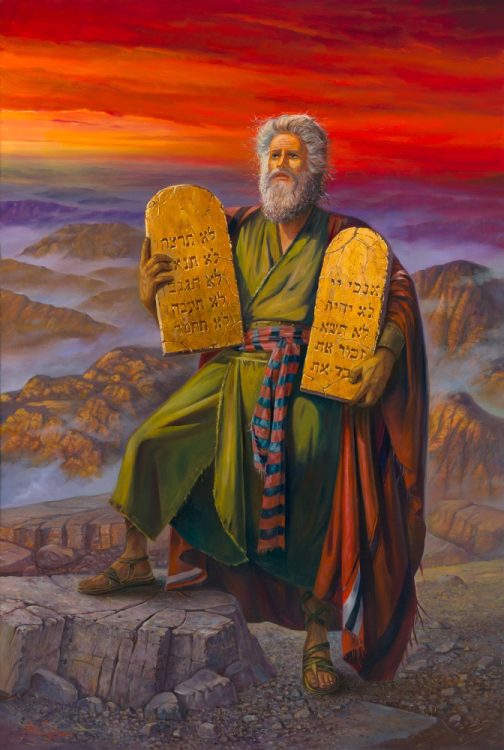 moses holding tablets