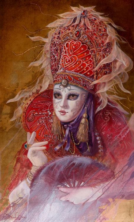 Painting of venice mask