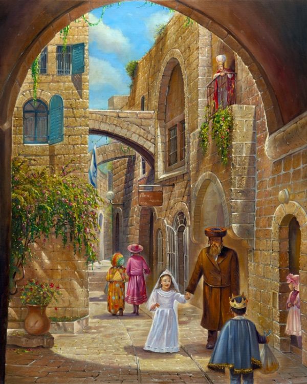 purim in jerusalem painting
