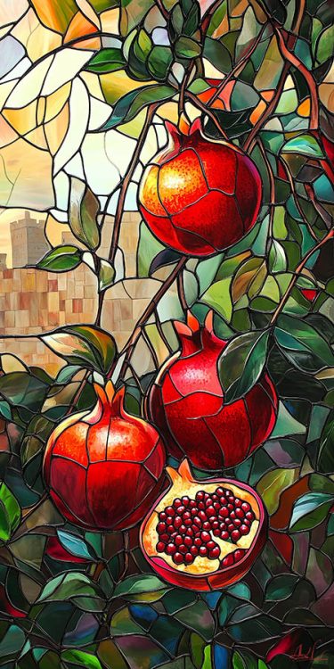 painting of pomegranates